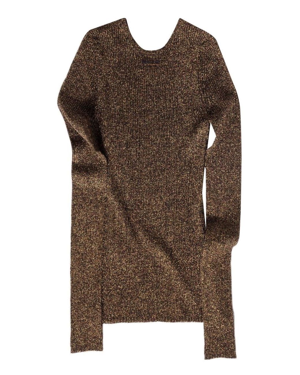 Miu Miu Brown Lurex Crewneck Sweater