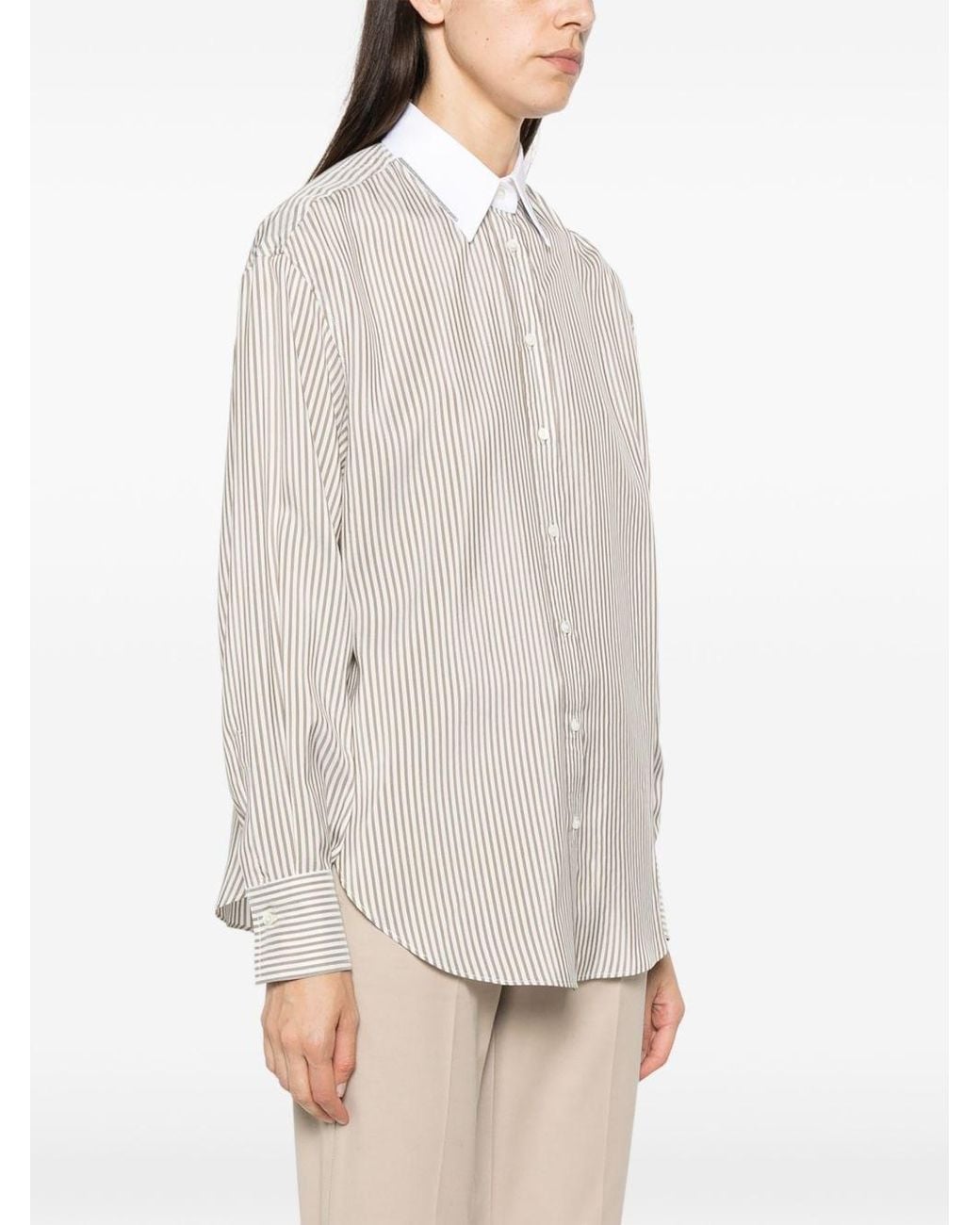 Brunello Cucinelli Natural Silk Shirt