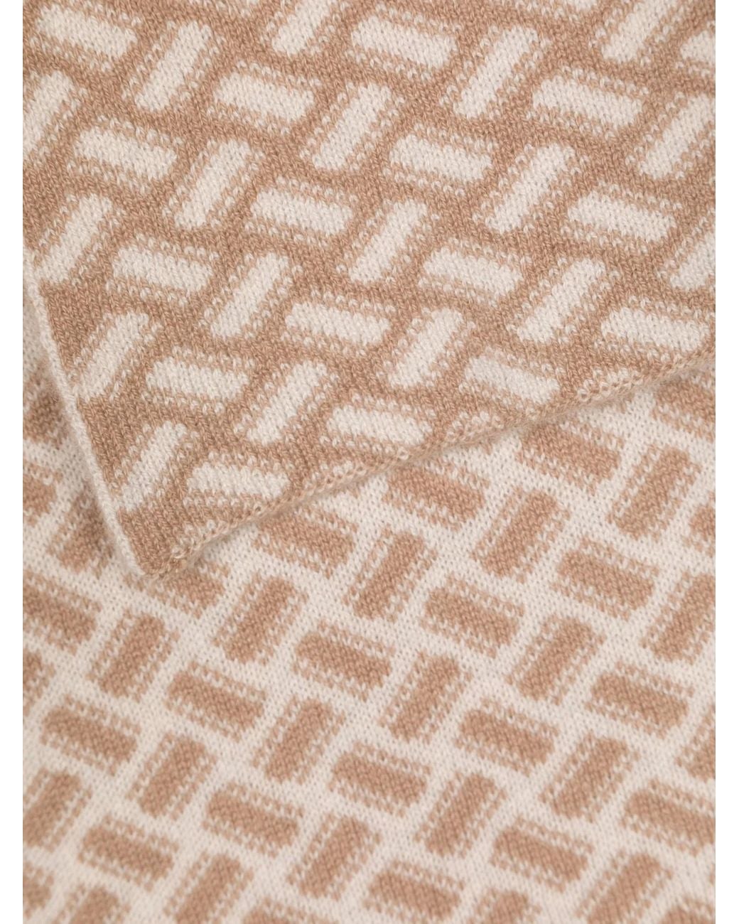 Drumohr Natural Graphic-Print Cashmere Scarf for men