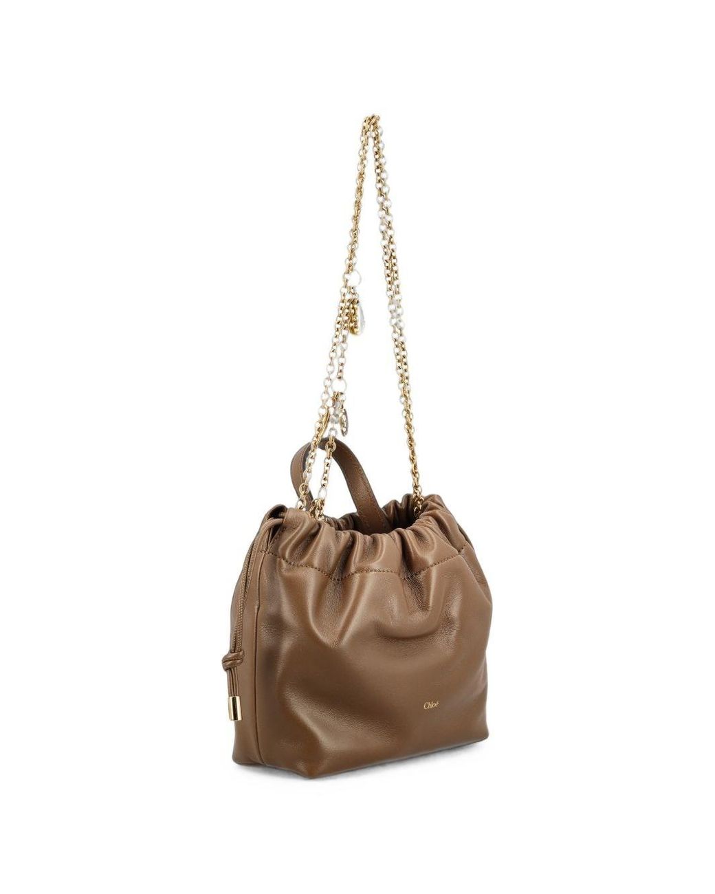 Chloé Brown Icons Leather Mini Bucket Bag