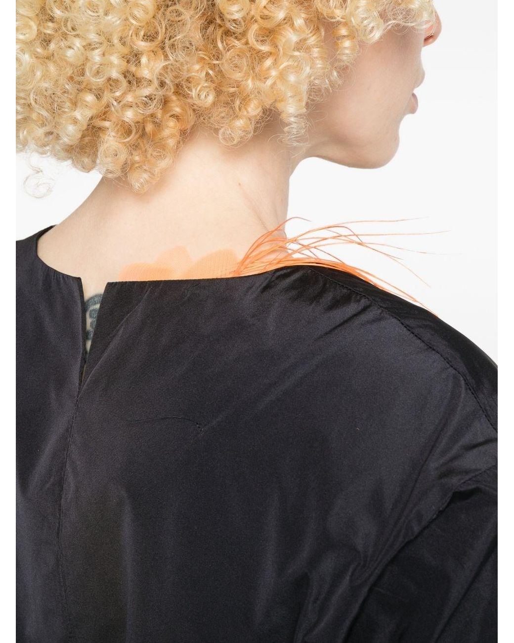 Susanne Bommer Black Baloon Sleeve Top