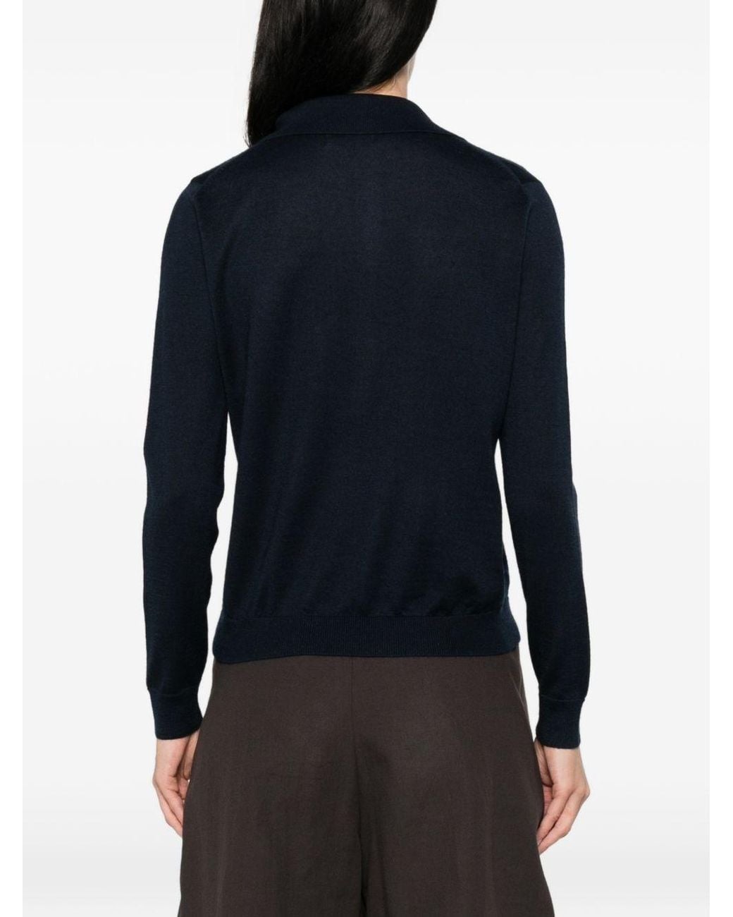 Be You Blue Cashmere And Silk Polo Sweater