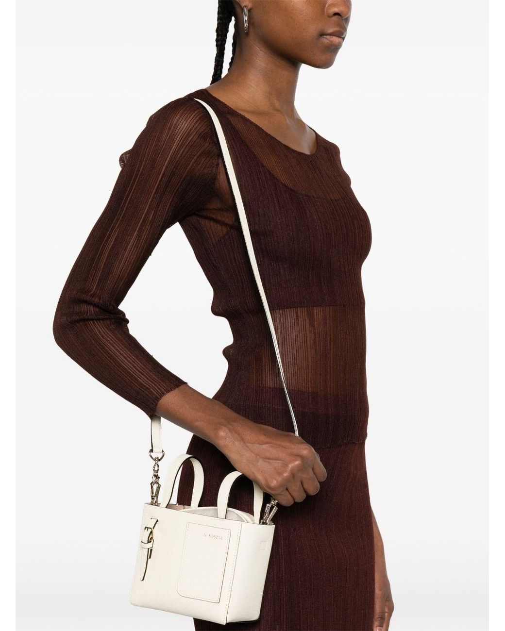 Valextra Natural Nano Leather Bucket Bag