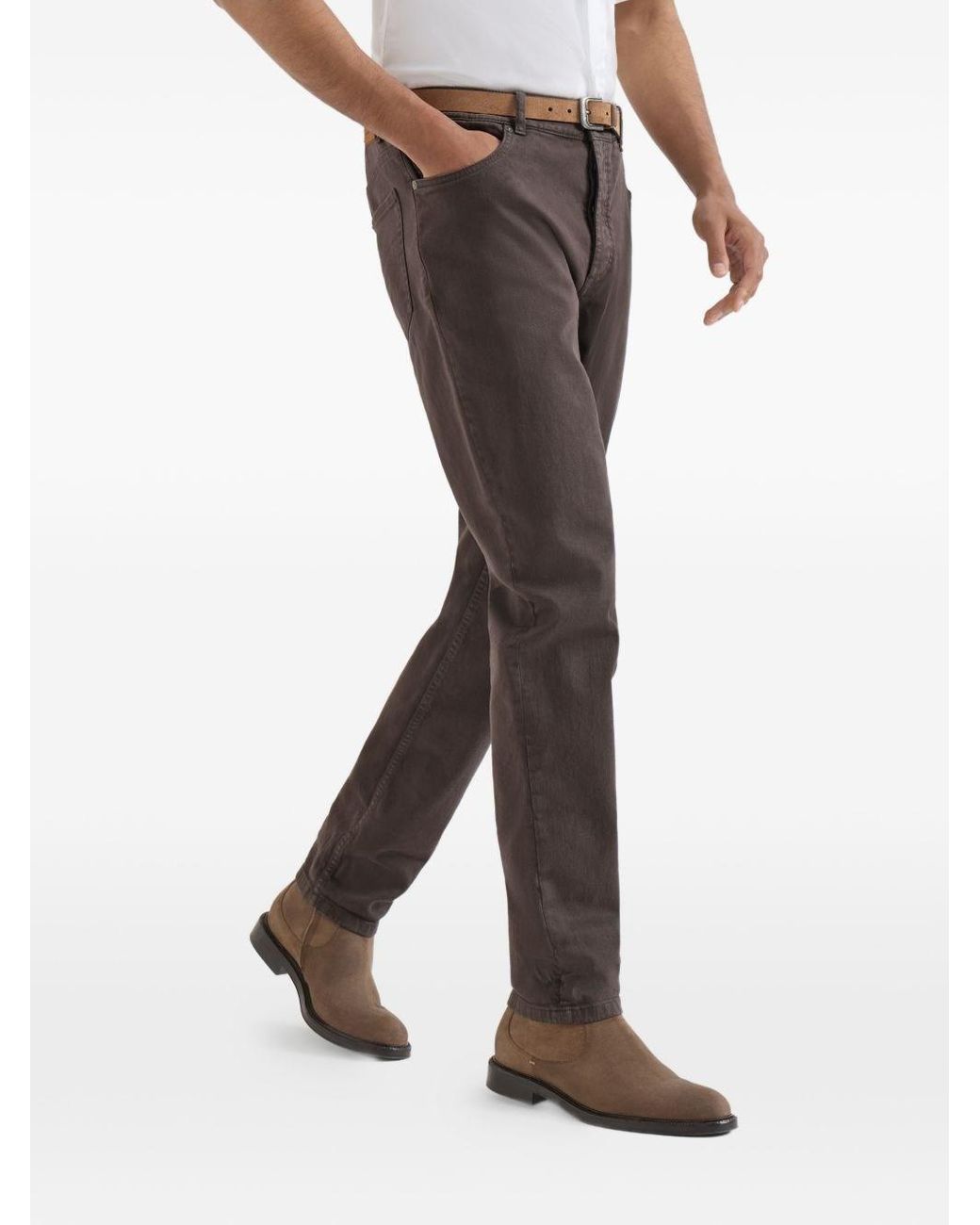 Brunello Cucinelli Gray Denim Cotton Jeans for men