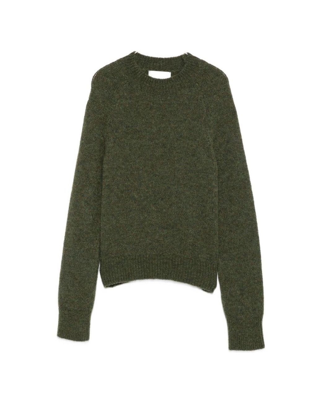 Dries Van Noten Green Texas Wool Crewneck Sweater