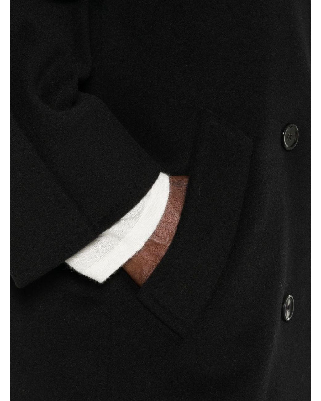 Max Mara Black Wool And Cashmere Short Coat