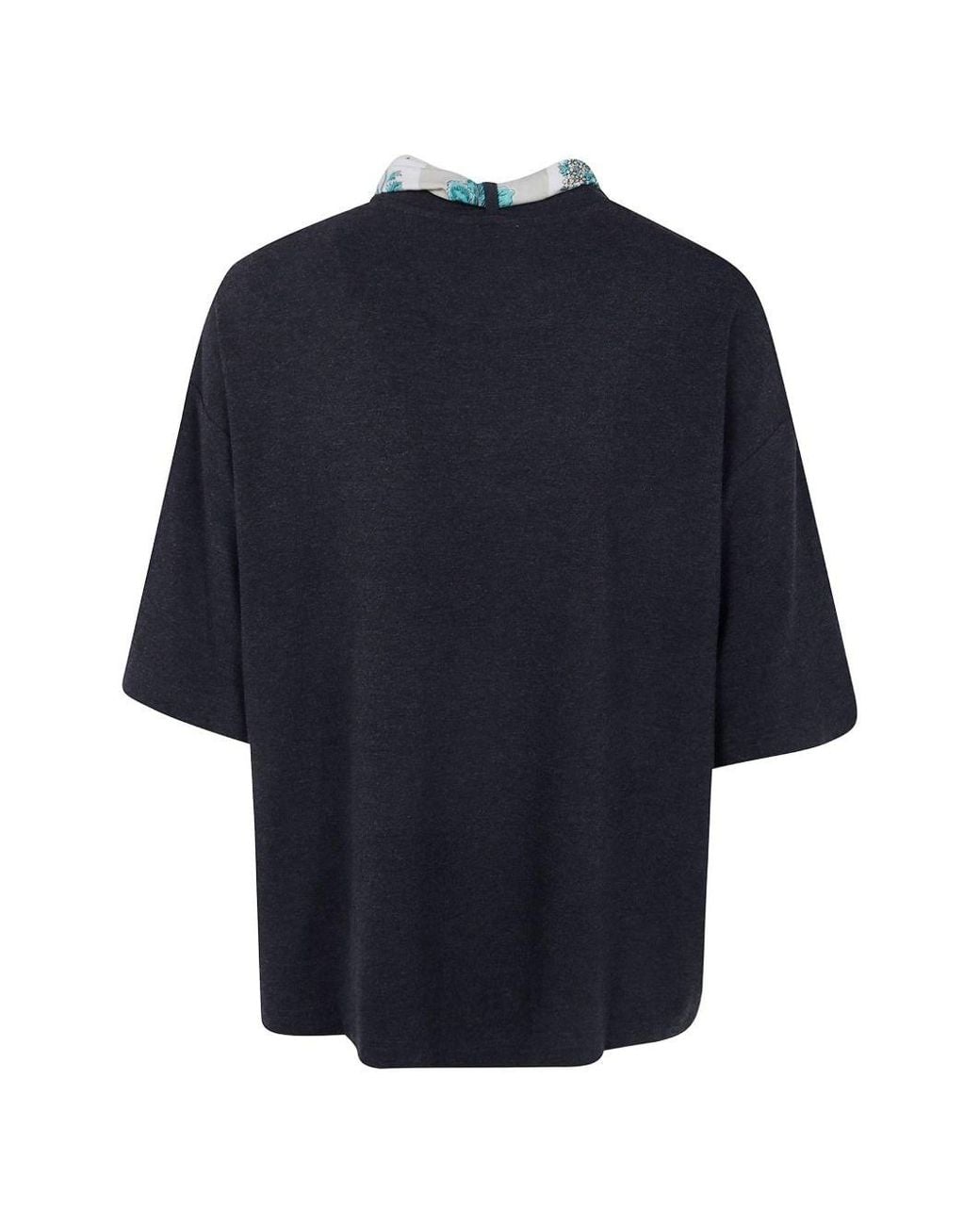 Paul Smith Blue Scarfed Cotton T-Shirt