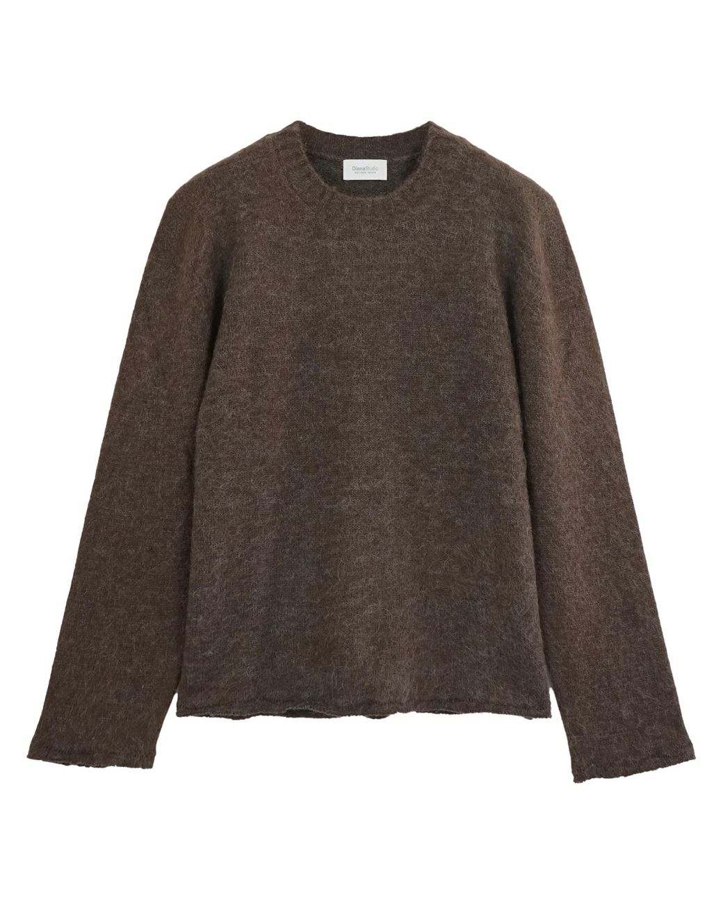 Diana Studio Brown Alpaca Blend Crew Neck With Raw Cut for men