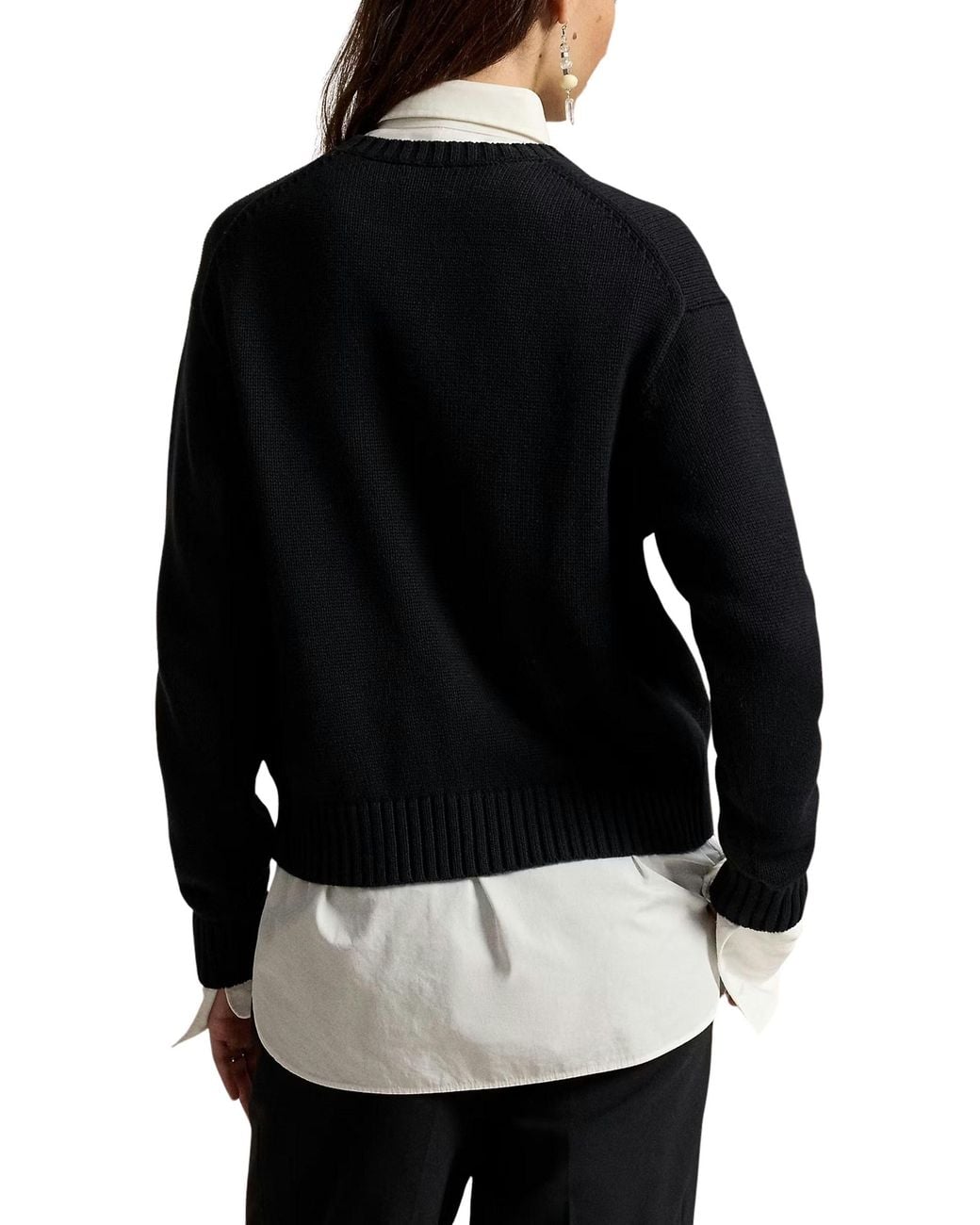 Polo Ralph Lauren Black Holiday Polo Bear Cotton Crewneck