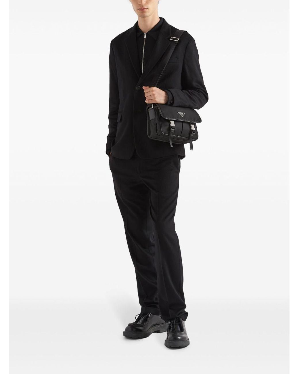 Prada Black Re-Nylon And Saffiano Shoulder Bag for men