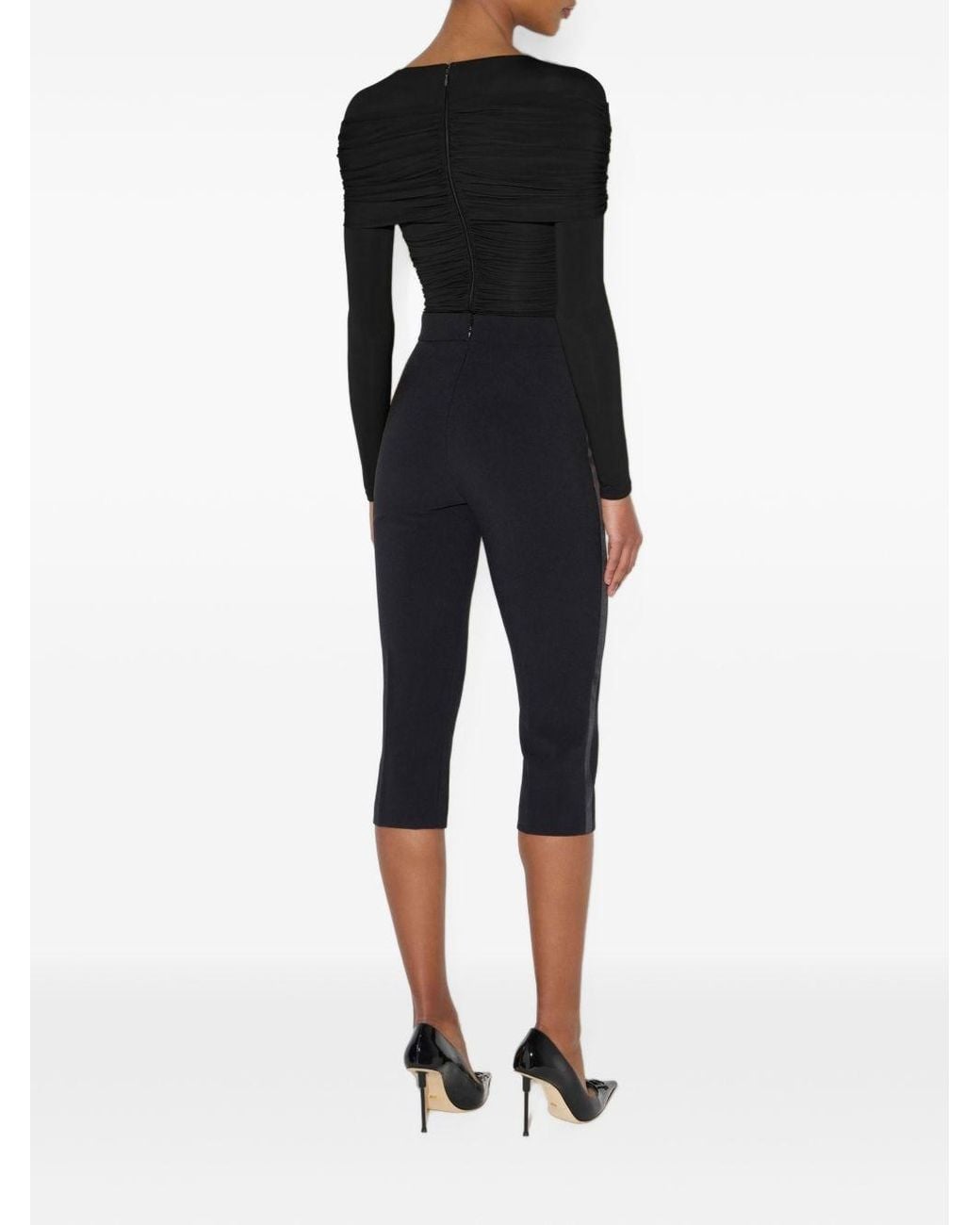 Elisabetta Franchi Black Long-Sleeves Bodysuit