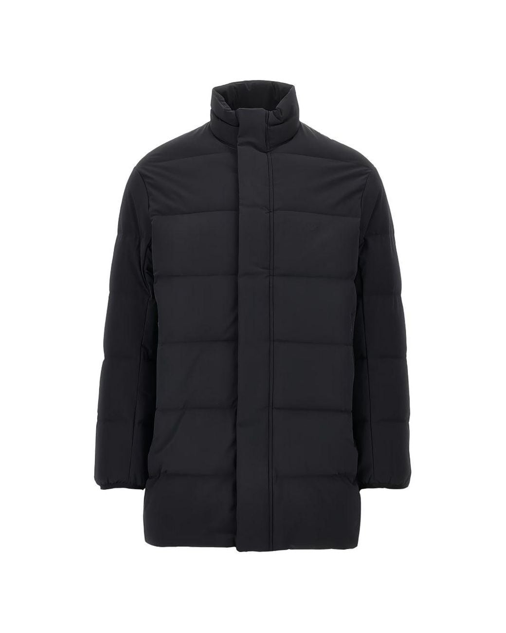 Emporio Armani Blue Nylon Midi Down Jacket for men