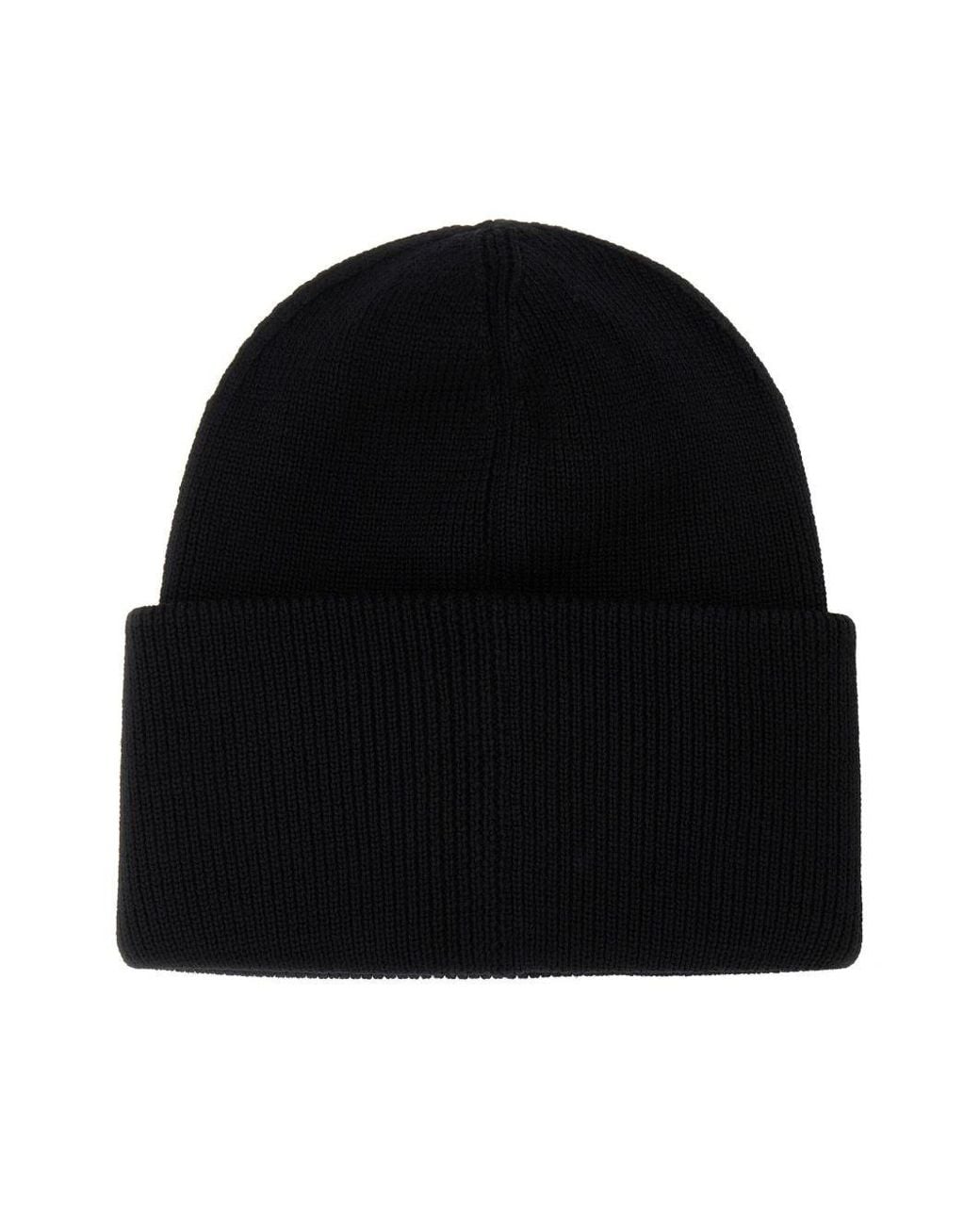 Canada Goose Black Logo Wool Beanie for men