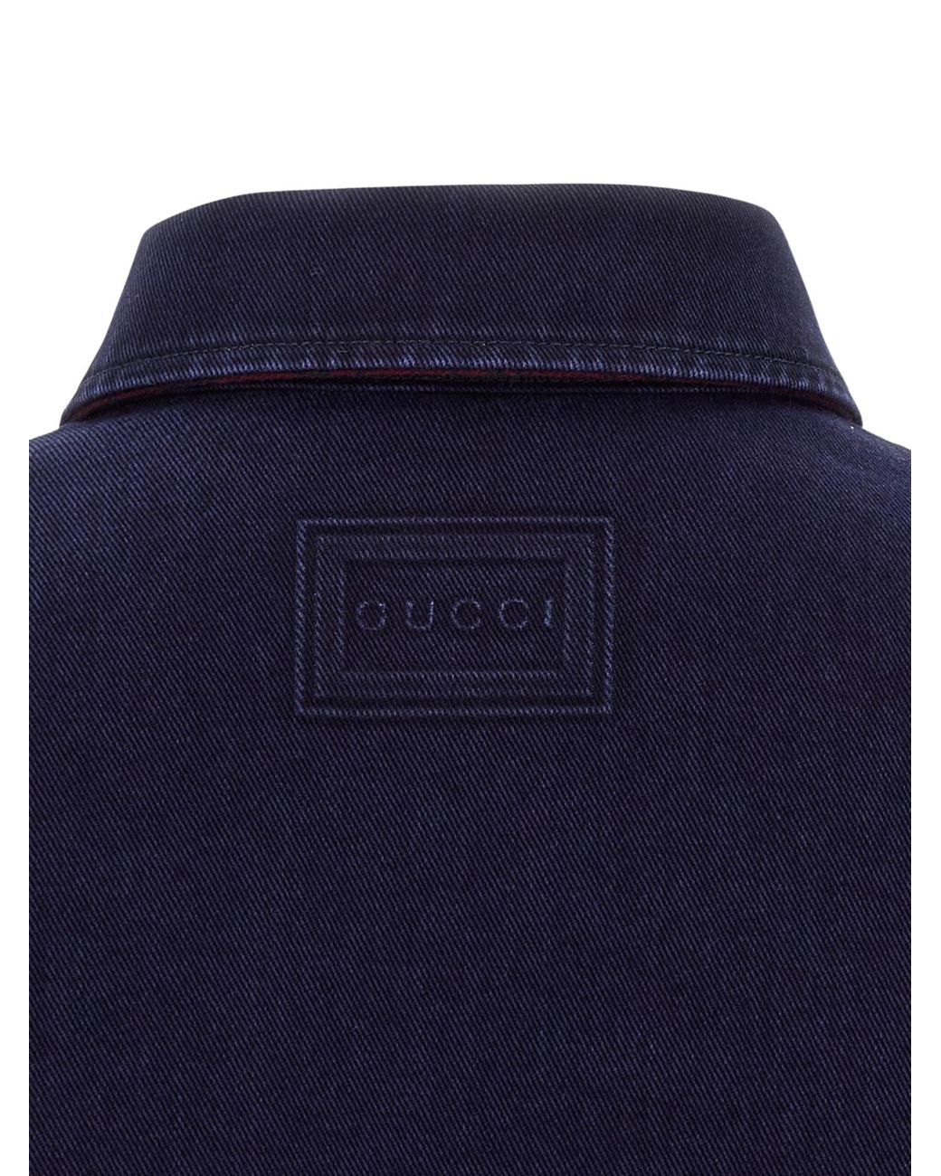 Gucci Blue Reversible Cotton Shirt for men