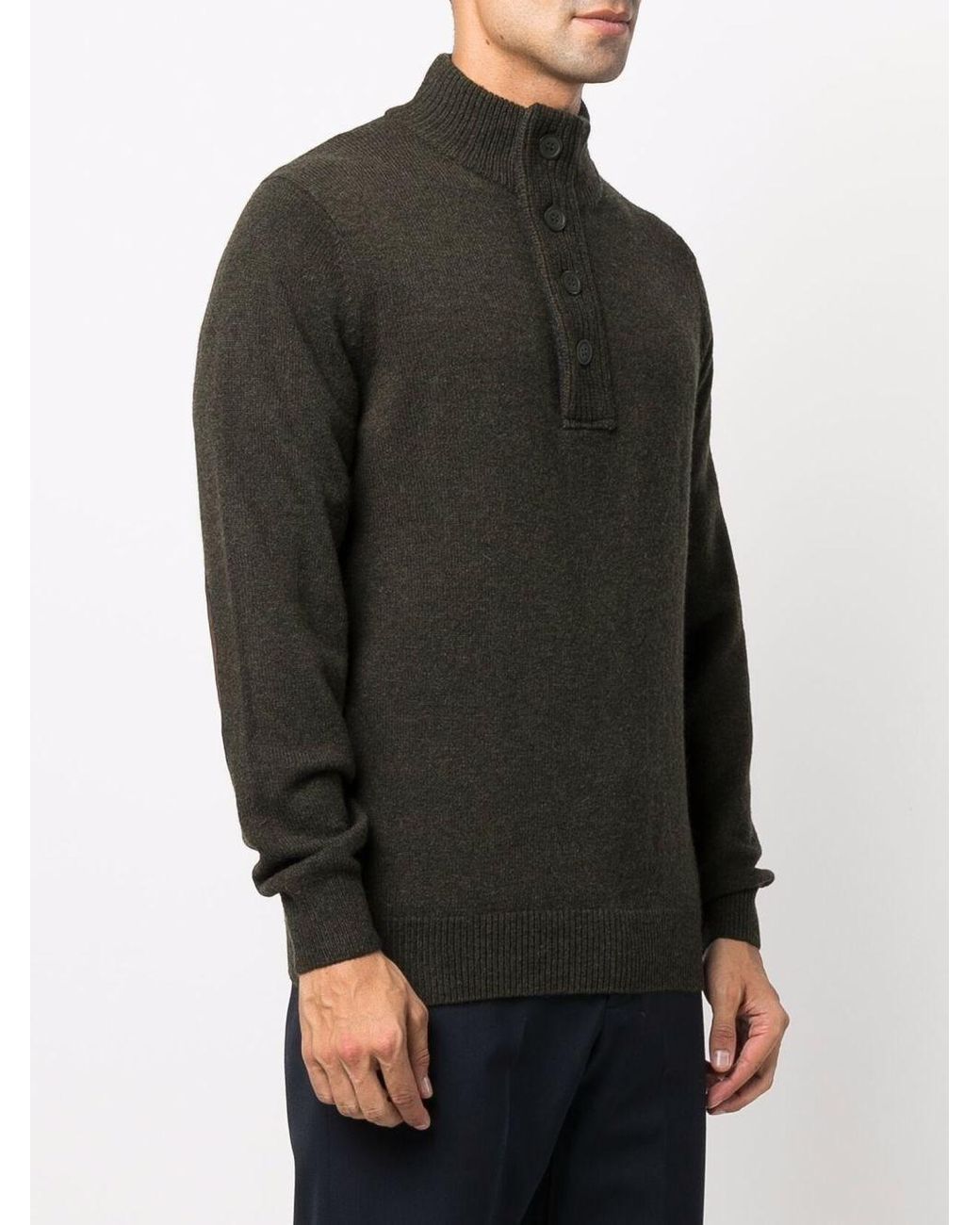 Barbour Gray Sweater With Buttons for men