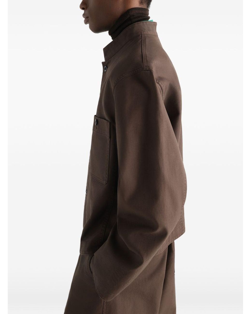 Lemaire Brown Suede Leather Jacket for men