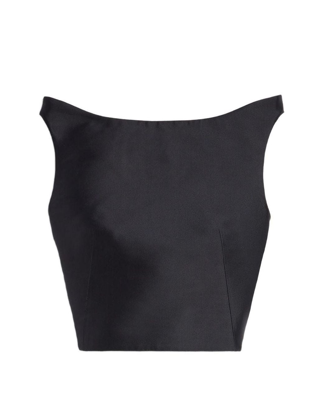 Jil Sander Blue Silk And Wool Cropped Top