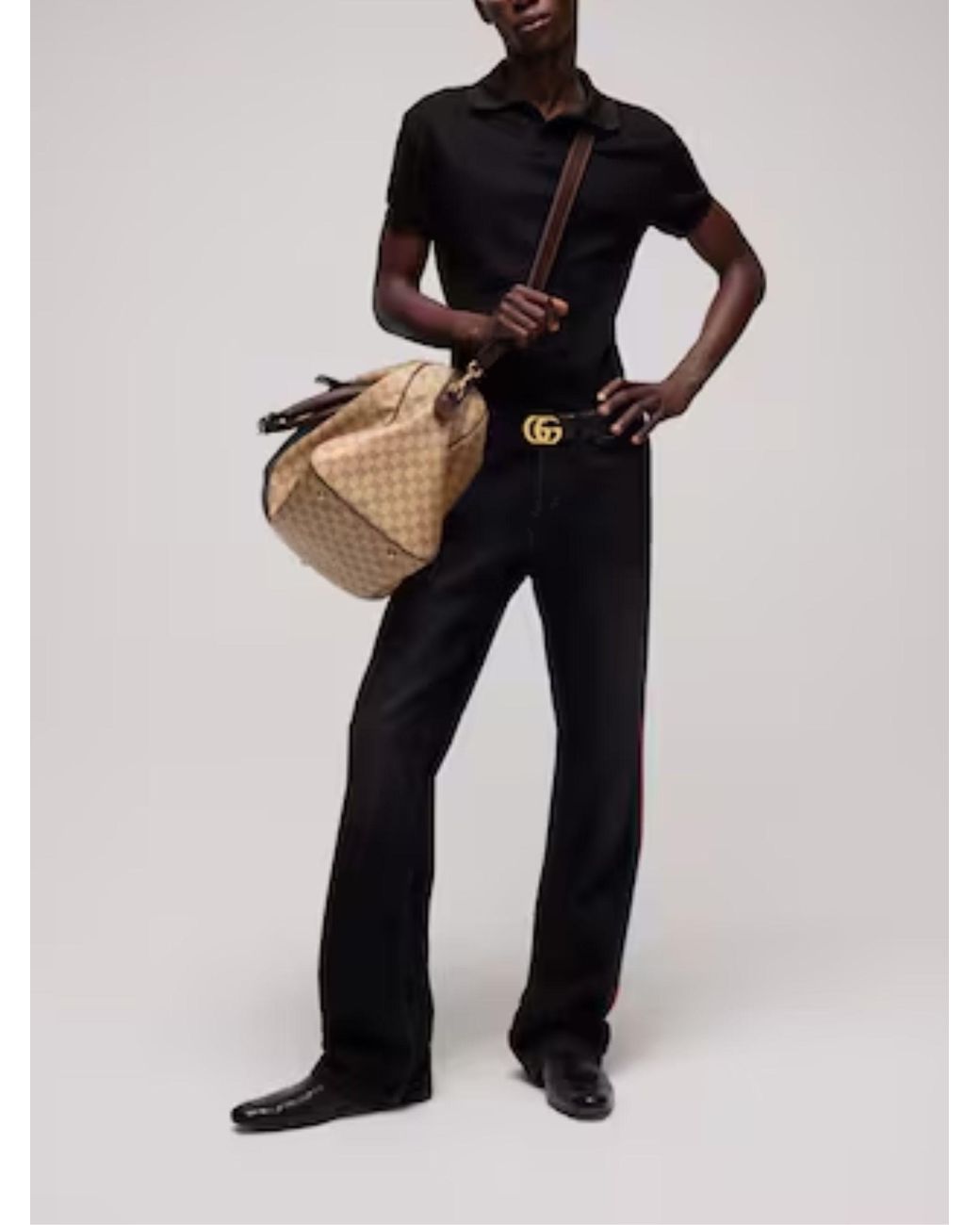 Gucci Black Technical Jersey Polo Shirt for men