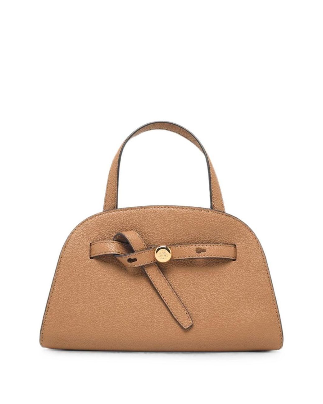 Tory Burch Natural Romy Small Leather Boston Bag