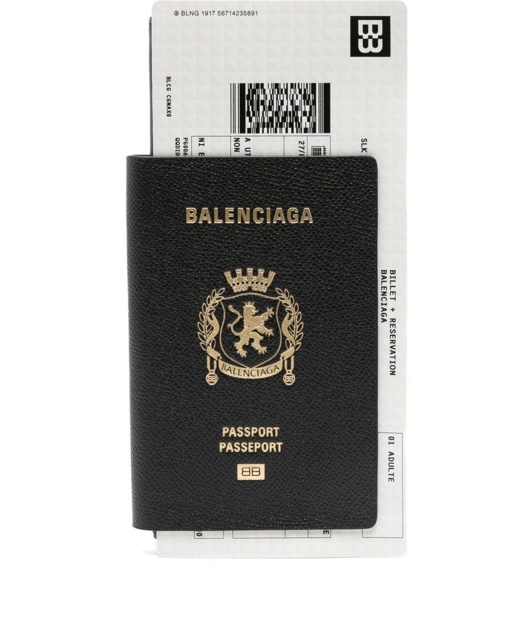 Balenciaga Black Passport Wallet for men