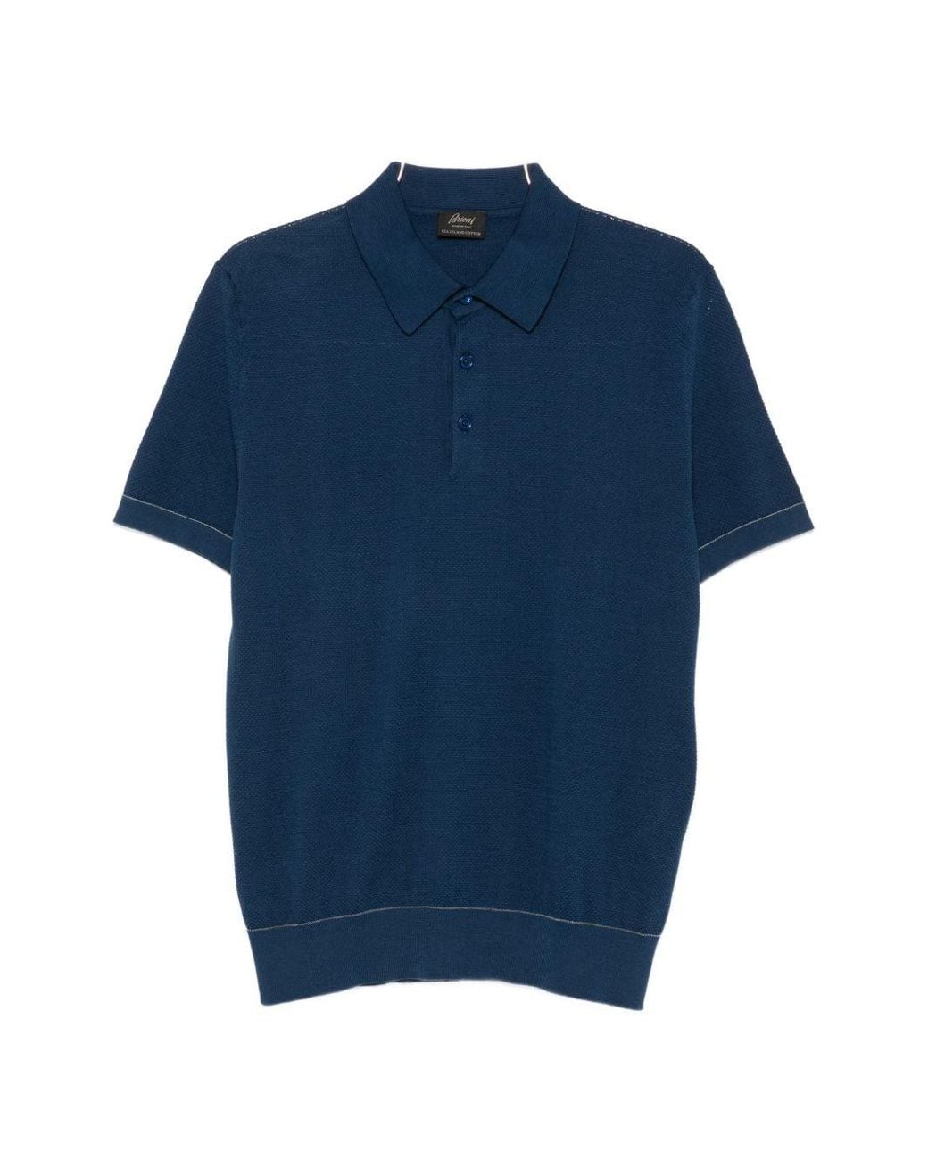Brioni Blue Cotton Polo Shirt for men