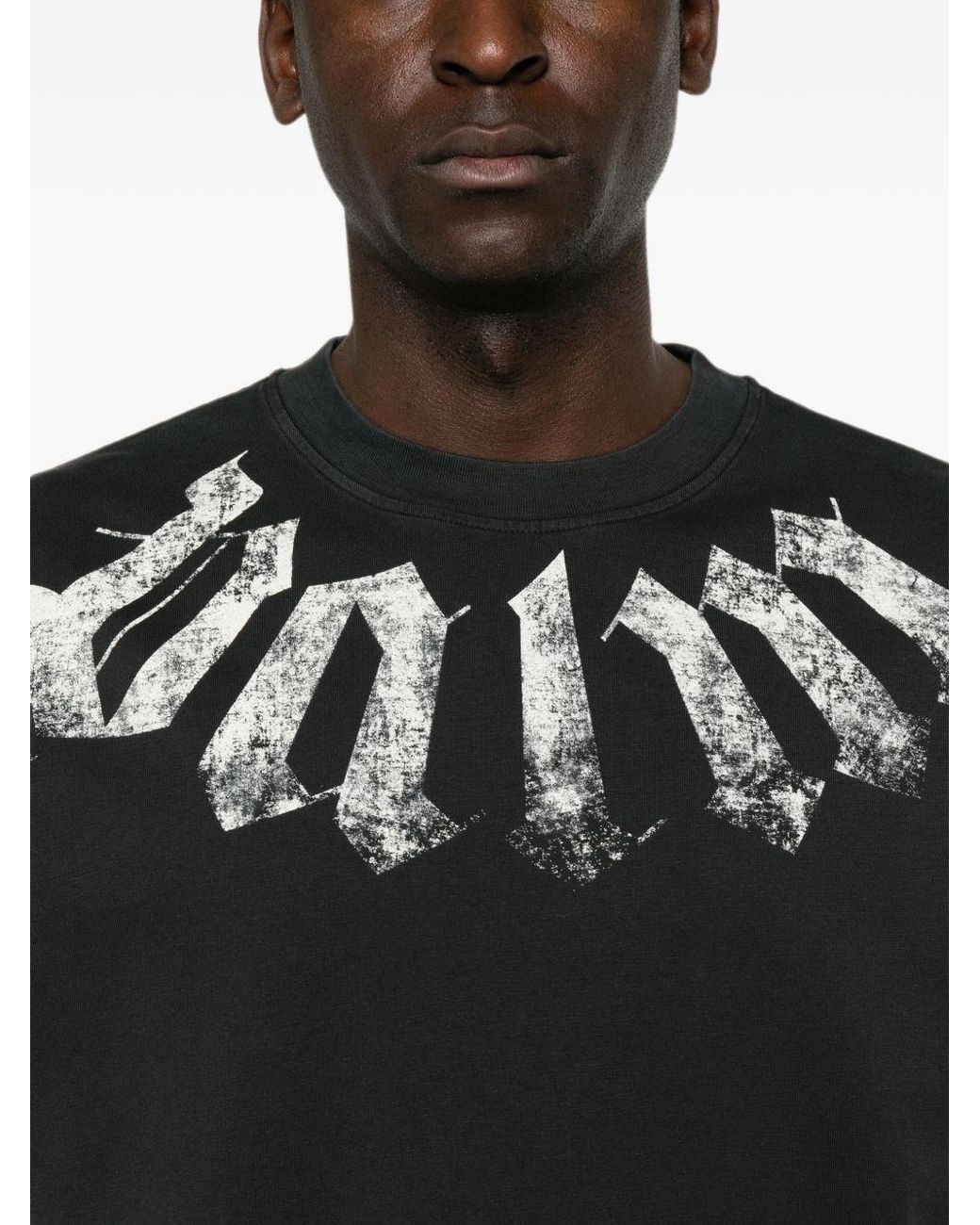 Palm Angels Black Logo Cotton T-Shirt for men