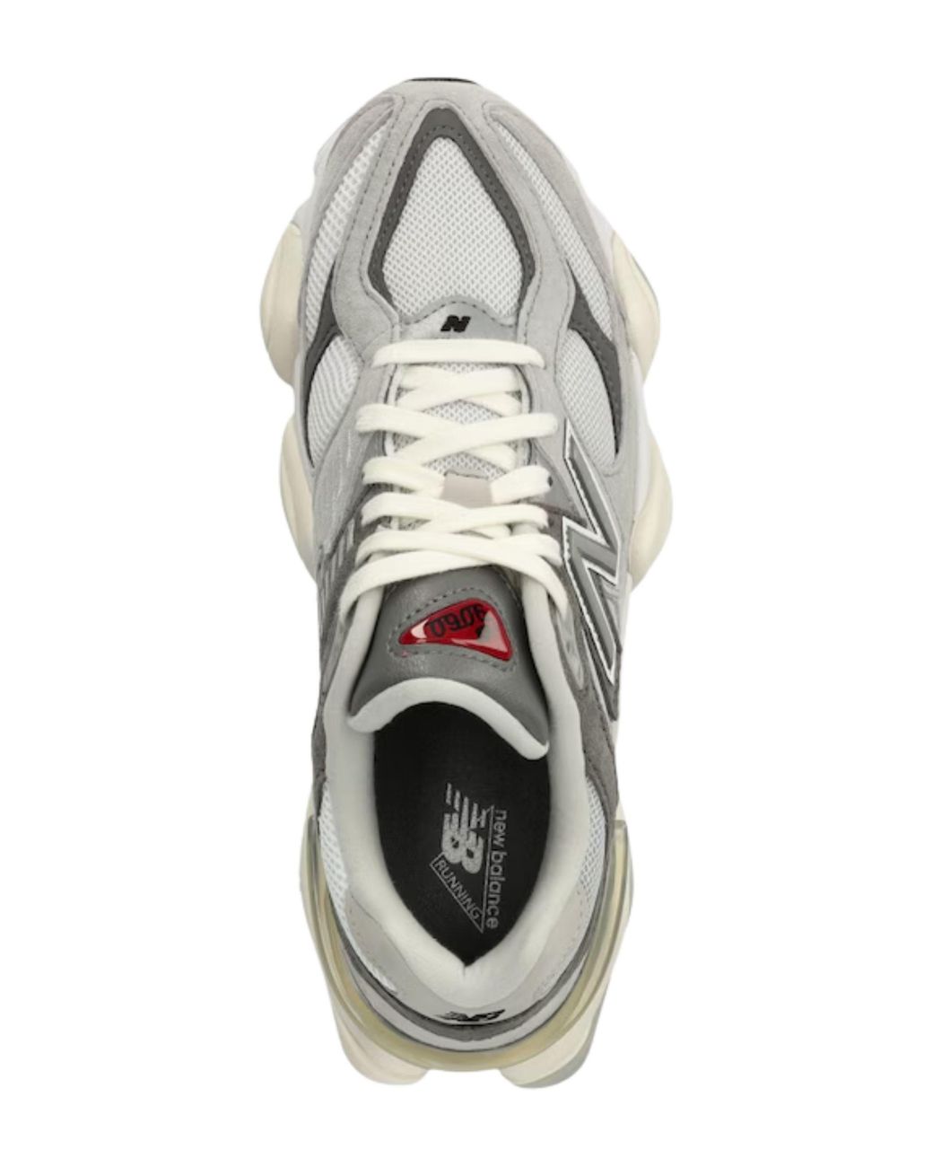 New Balance White 9060 Suede-Blend Retro-Futuristic Sneakers for men