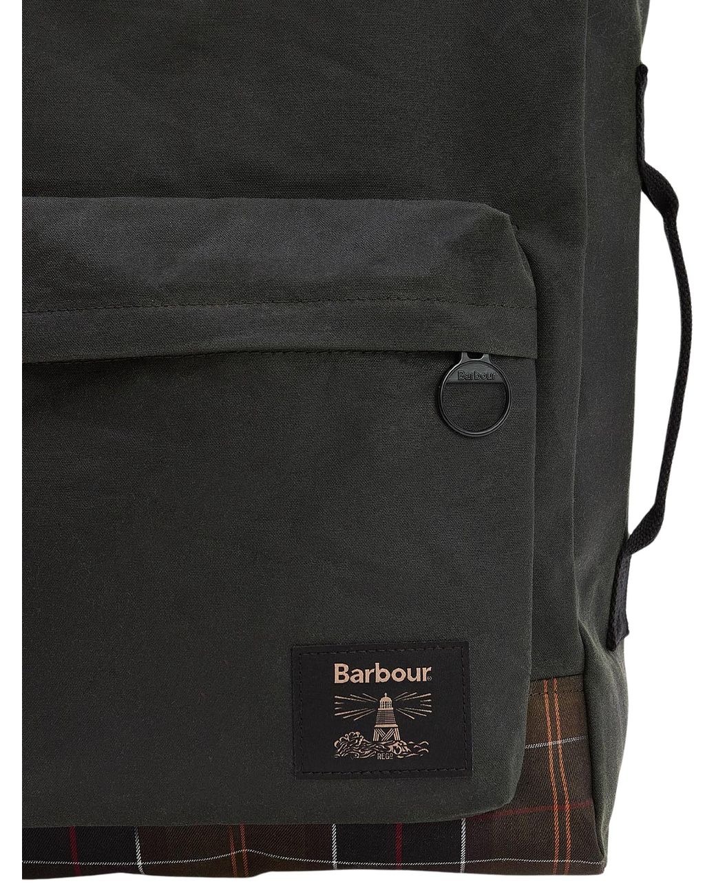 Barbour Black Field Wax Sage/Classic Backpack for men