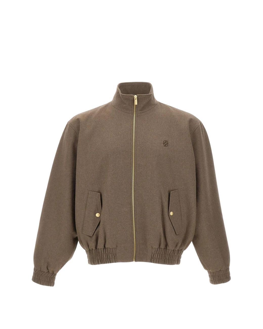 Drole de Monsieur Brown Logo-Embroidered Elasticated Jacket for men