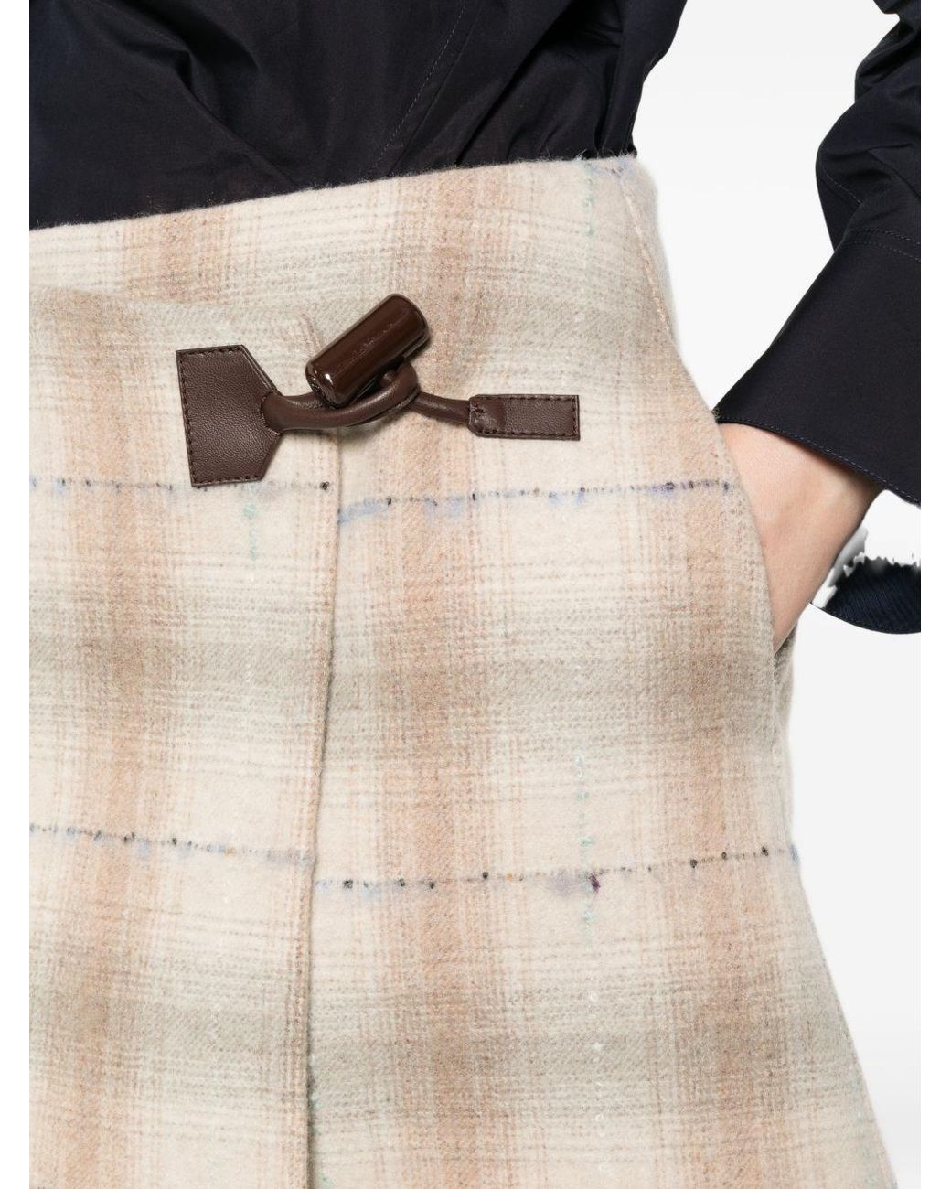 Loewe Natural Wool And Cashmere Mini Skirt