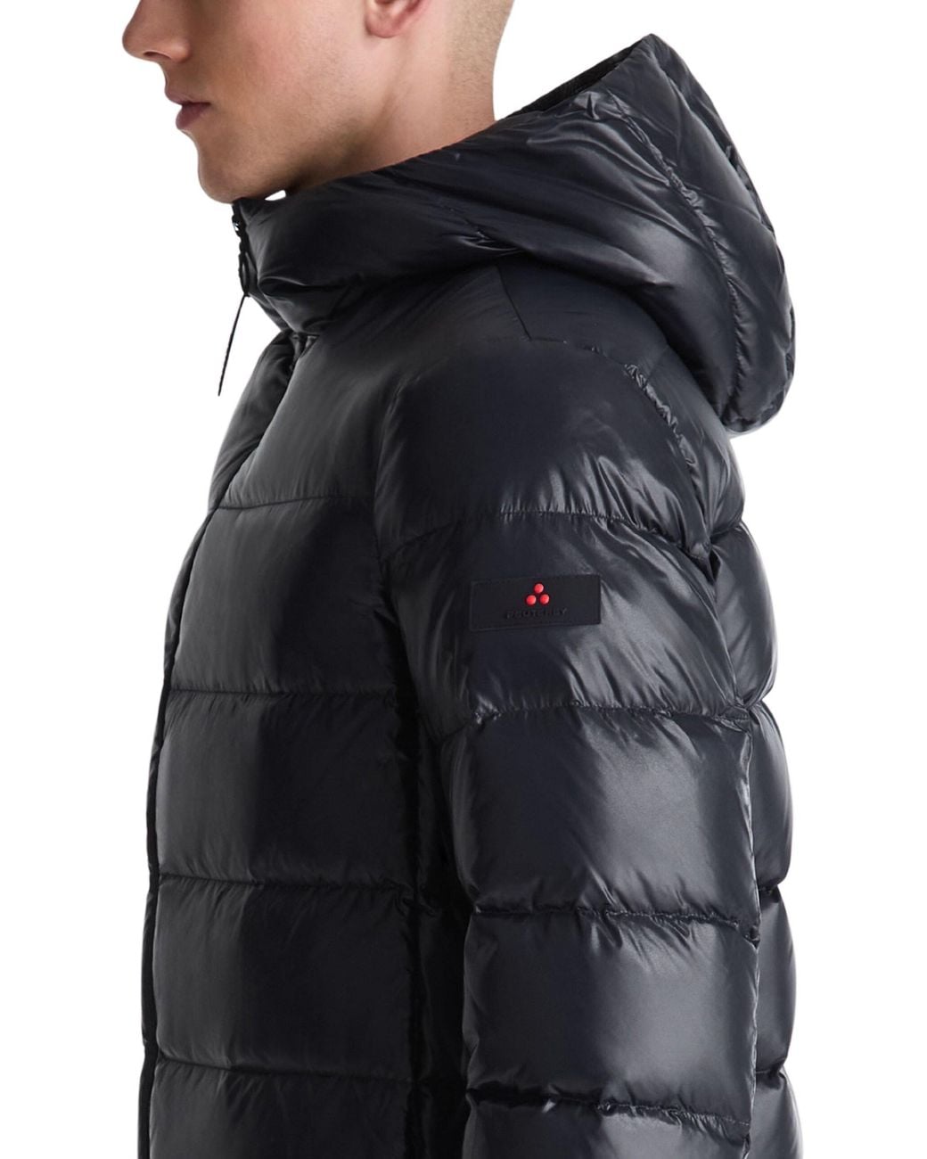 Peuterey Black Logo Patch Zip-Up Down Jacket for men