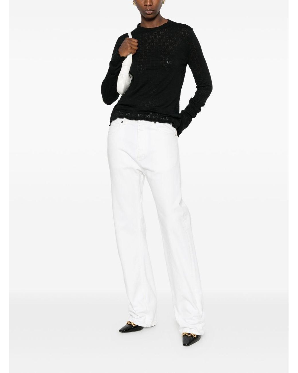 Gucci Black Gg Cotton Sweater