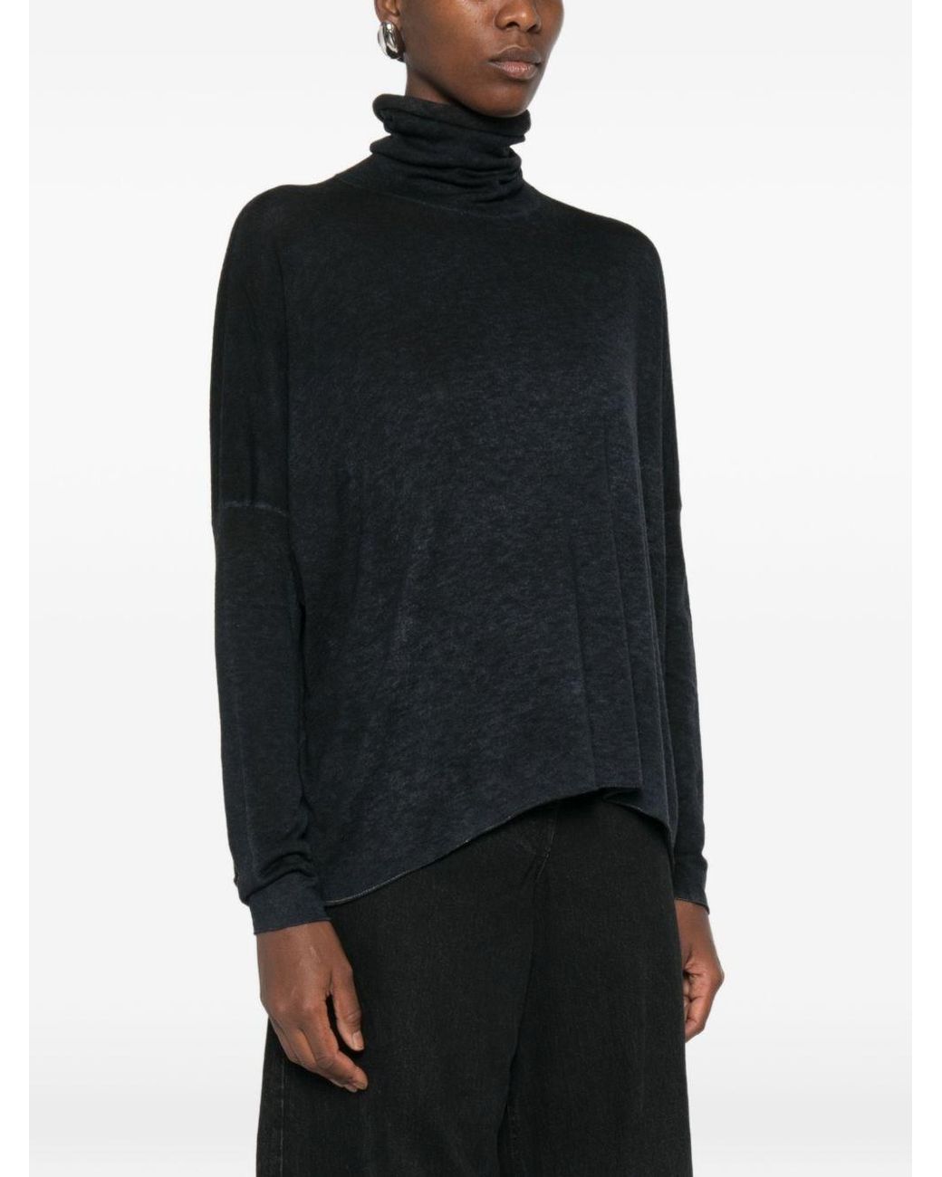 Avant Toi Black Ultralight Cashmere Turtle-Neck Sweater