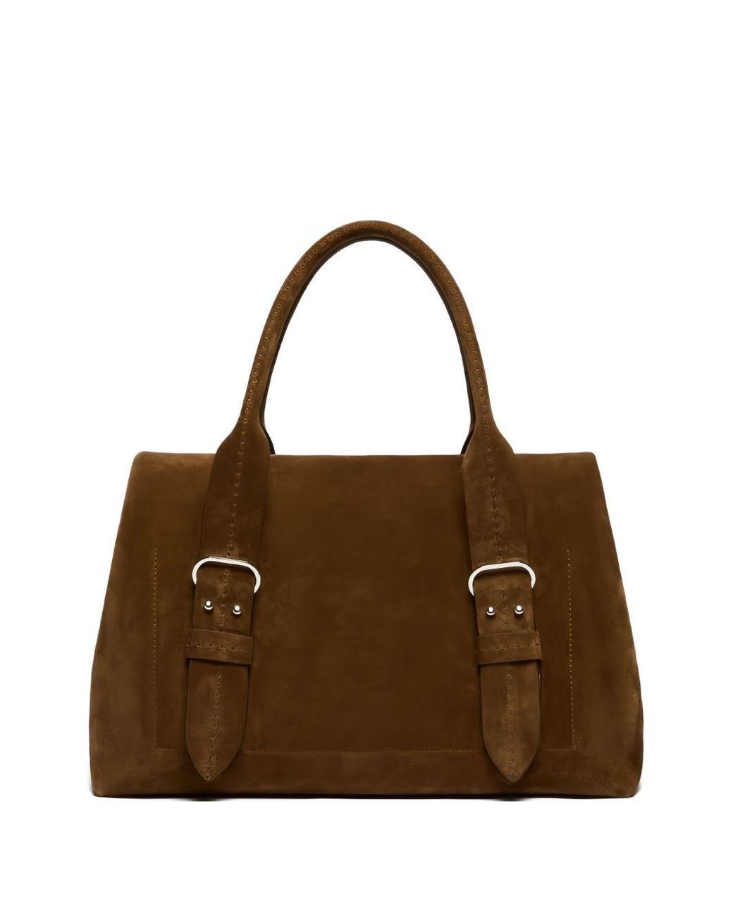 Max Mara Brown Suede Leather Handbag