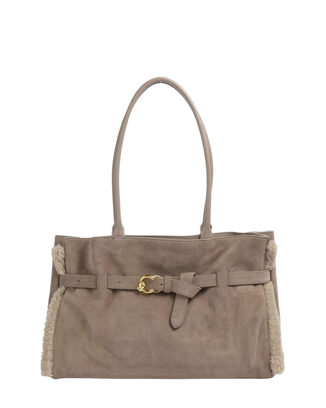 Coccinelle Natural Sabine Soft Suede Tote Bag