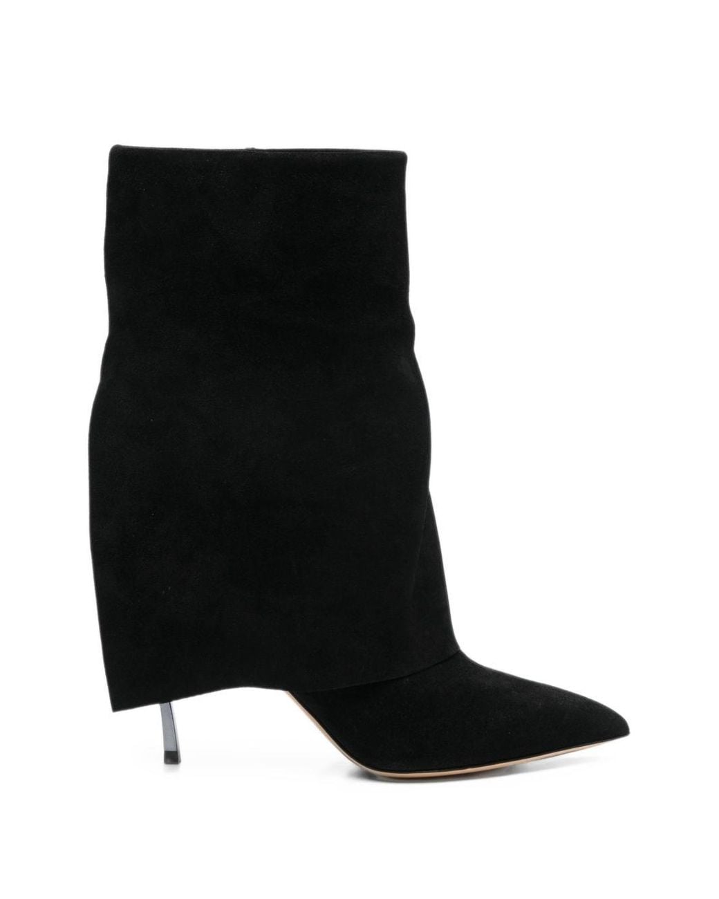 Casadei Black Leather Heel Boots By
