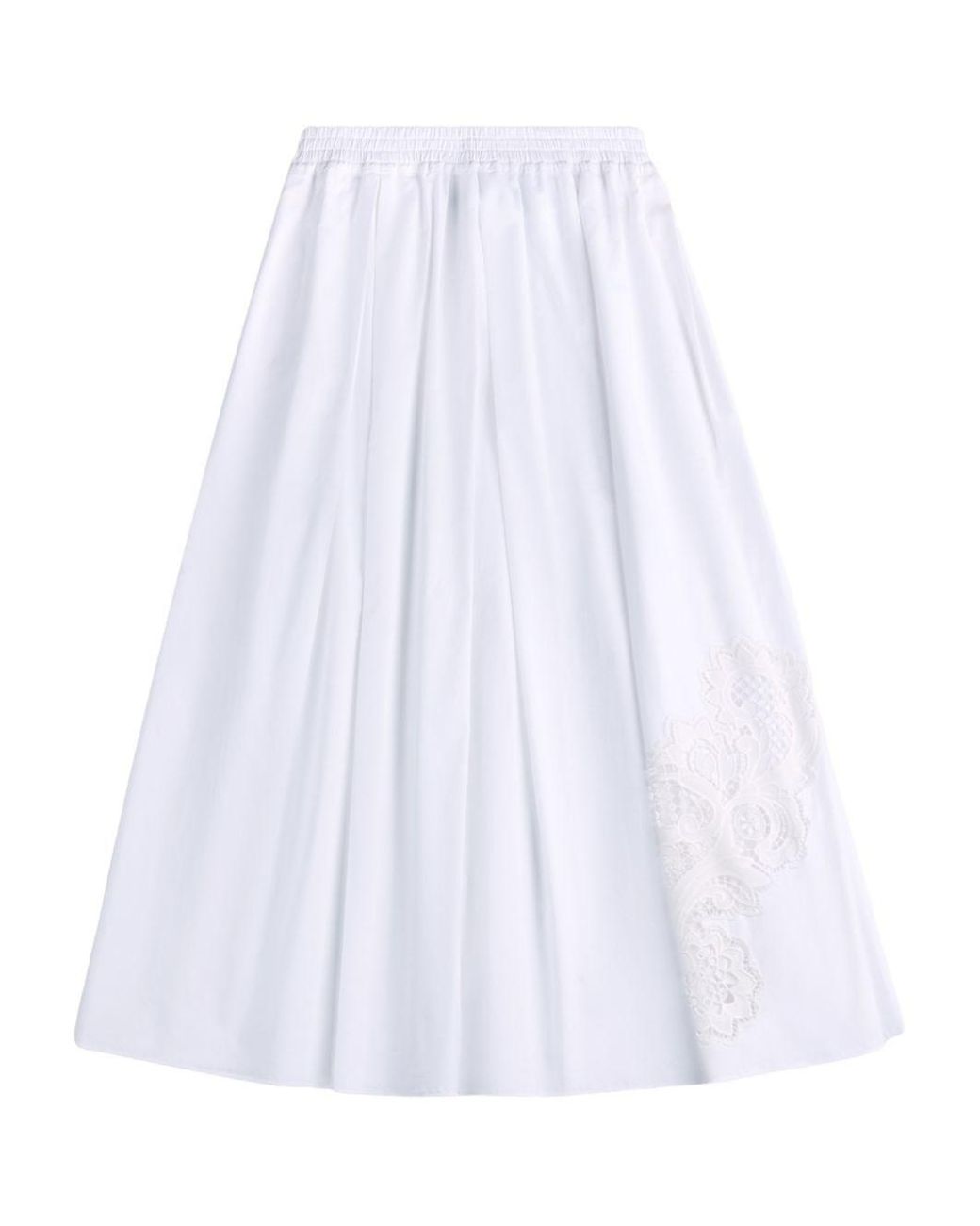 Fay White Cotton Long Skirt