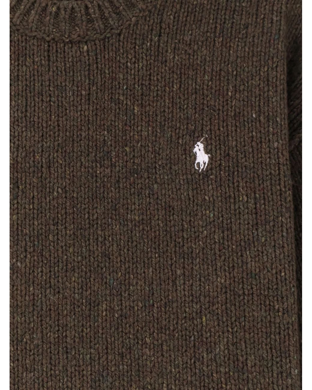 Polo Ralph Lauren Brown Logo Ribbed Knitted Sweater By for men