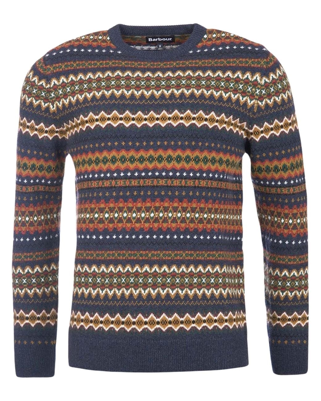 Barbour Gray Round Neck Wool Sweater for men
