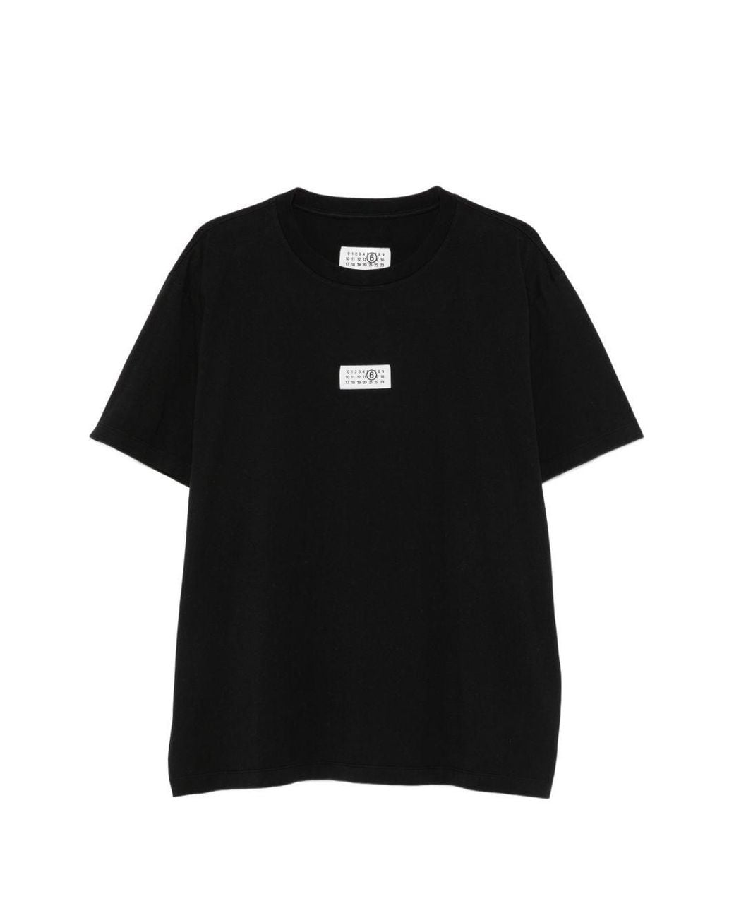 MM6 by Maison Margiela Black Logo Cotton T-Shirt for men