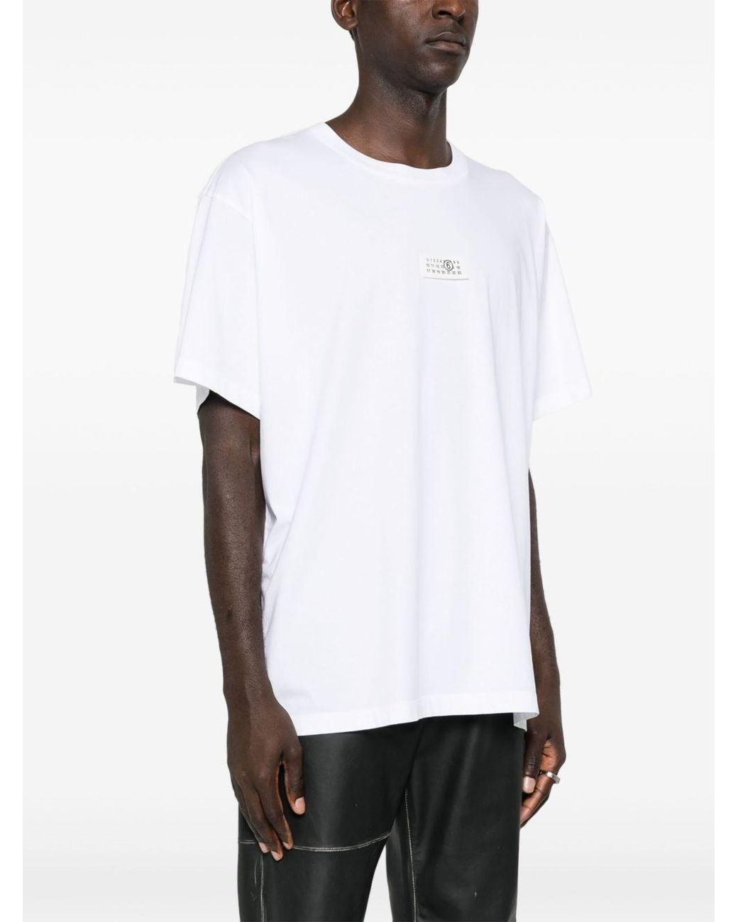 MM6 by Maison Margiela White Logo Cotton T-Shirt for men
