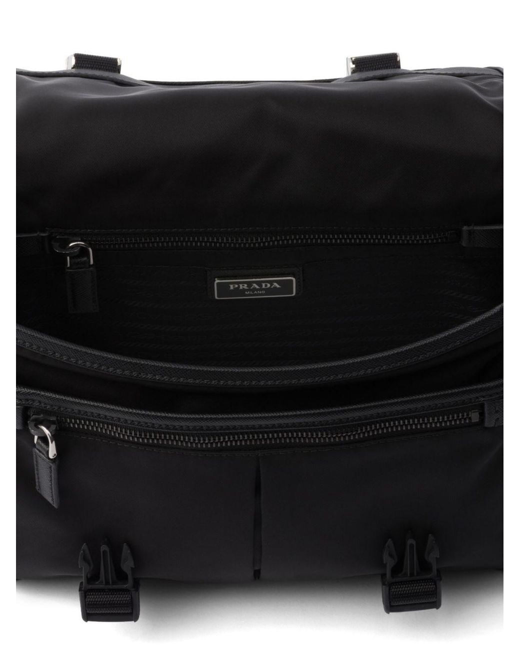 Prada Black Re-Nylon And Saffiano Shoulder Bag for men