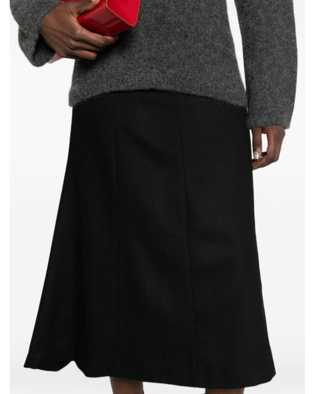 THE LATEST Black Erica Wool Blend Midi Dress