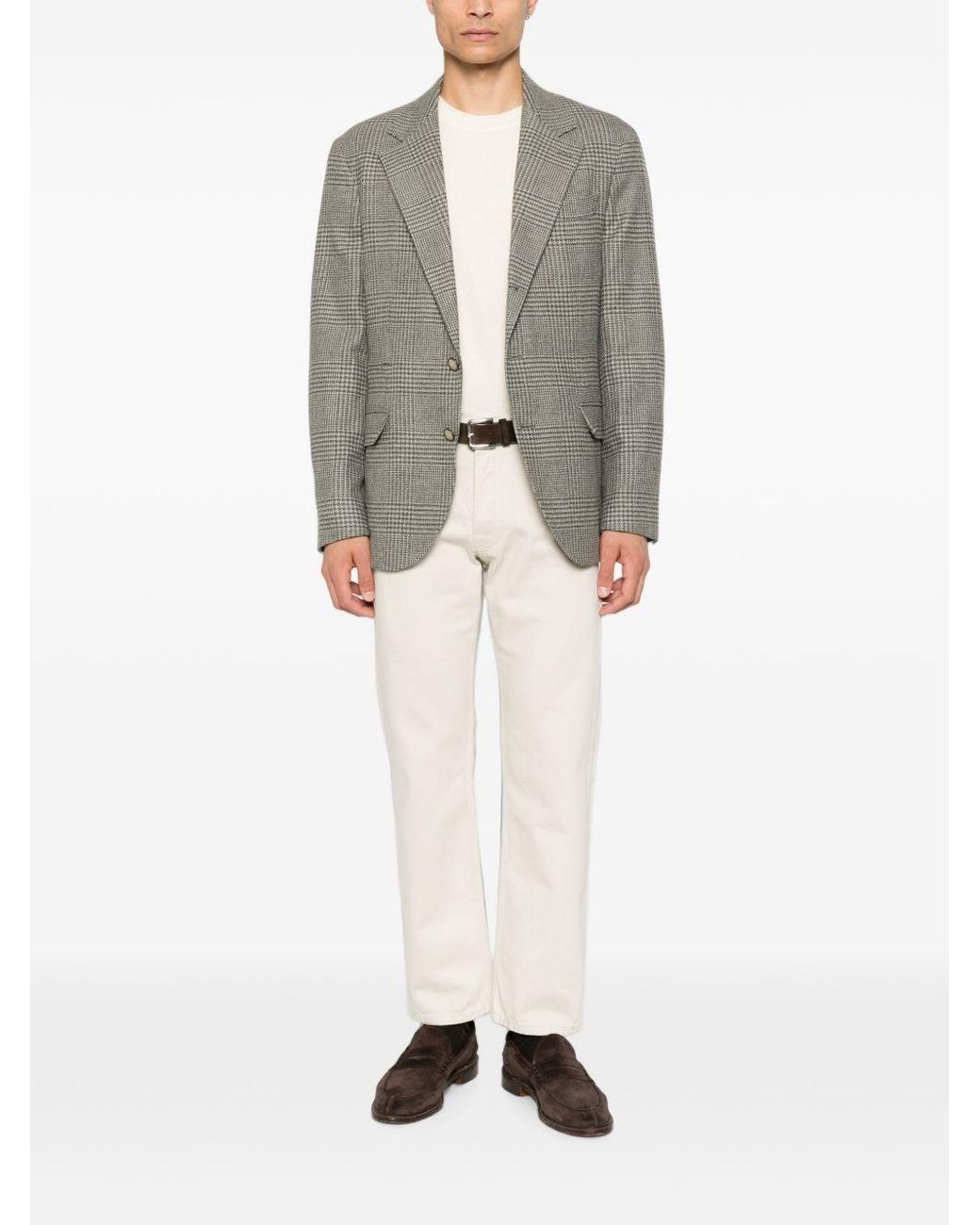 Brunello Cucinelli Gray Wool Single-Breasted Jacket for men