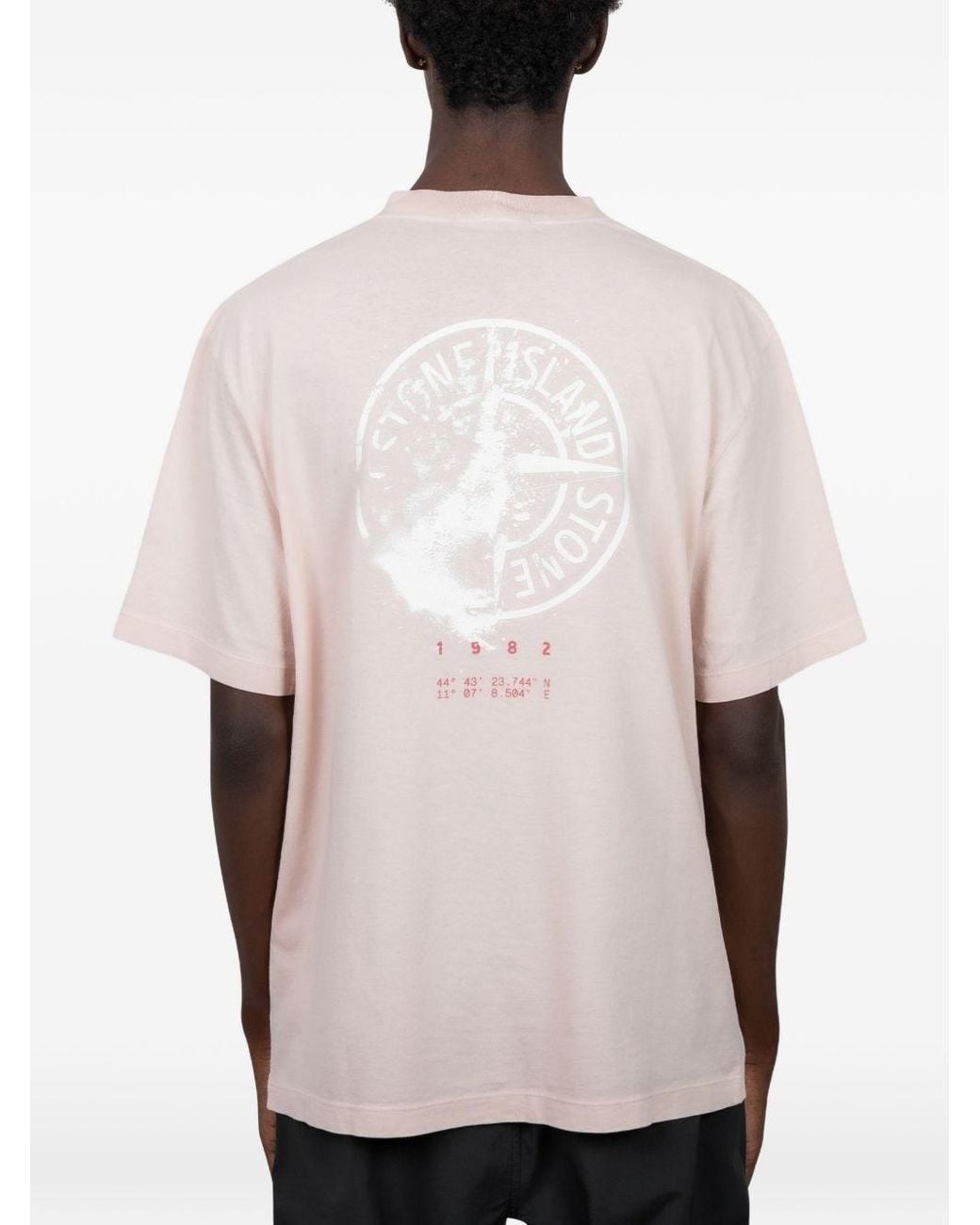 Stone Island Natural Logo Cotton T-Shirt for men