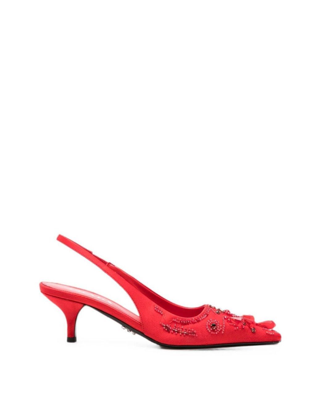 Prada Embroidered Slingback Pumps
