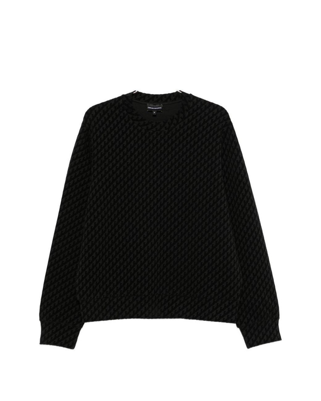 Emporio Armani Black Logo Cotton Sweatshirt for men
