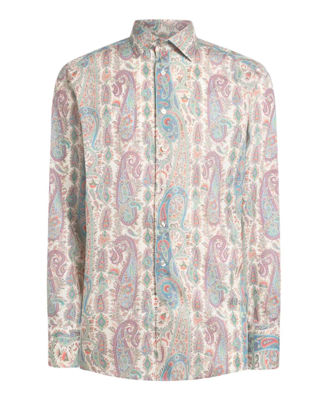 Etro White Paisley Pattern Shirt for men