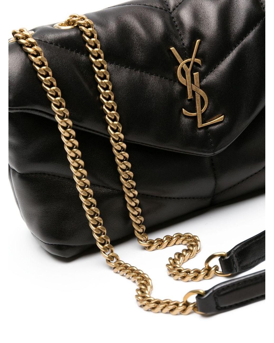 Saint Laurent Black Ysl Mini Nero Leather Bag