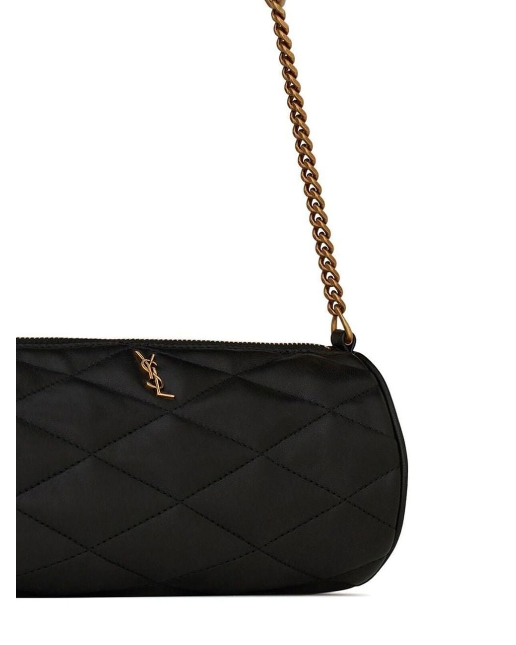Saint Laurent Black Sade Leather Shoulder Bag